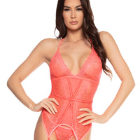 Mesh & Lace Garter Bustier Set