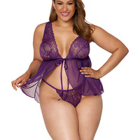 Open-front Sheer Babydoll & G-string